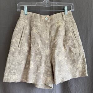 Vintage‎ The Limited Linen Blend Shorts Beige 90s Cottagecore Women's Size 4